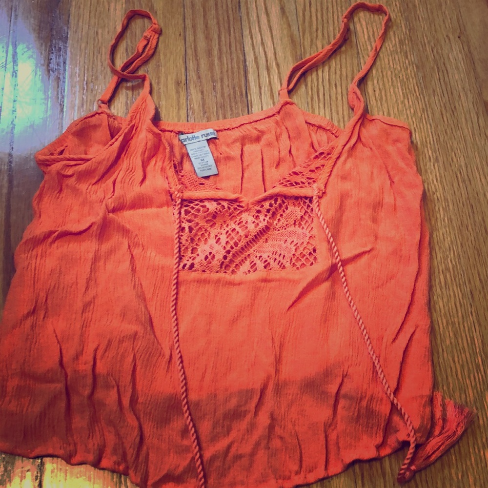 Coral Lace spaghetti strap blouse